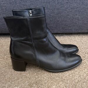 Black Leather Booties NWOT